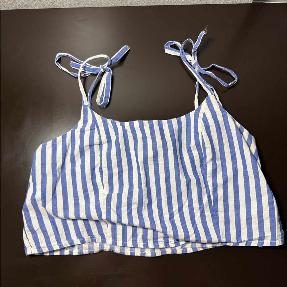 Old Navy Blue and White Striped Camisole